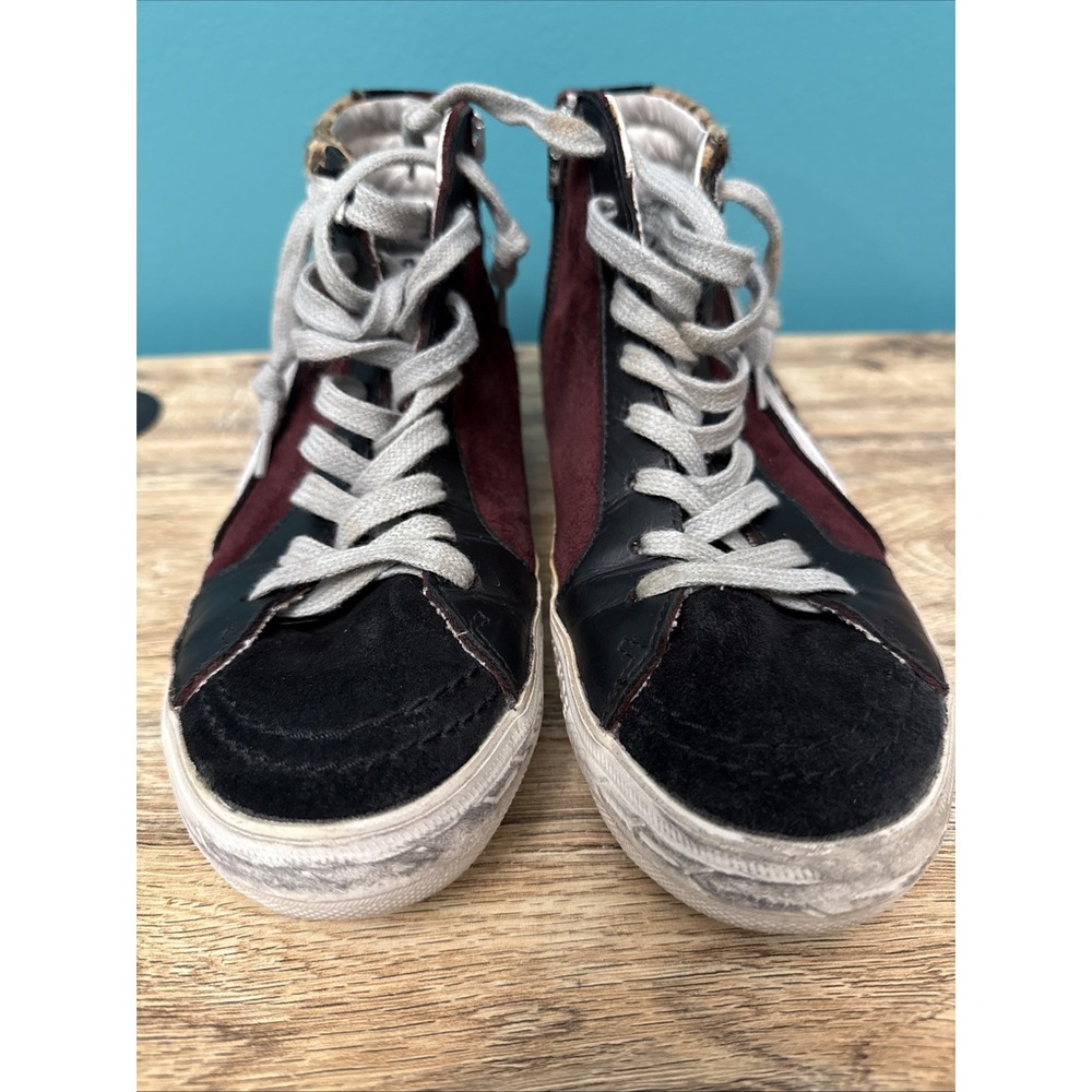 Golden Goose Deluxe Brand GGDB High Top Sneaker Leather Suede Leopard Slides 6 - Picture 9 of 10